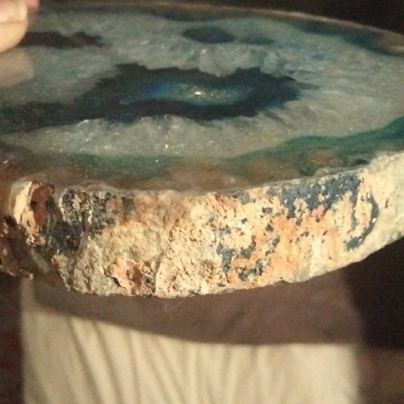 Blue polished Agate slice - Picture 2 of 5